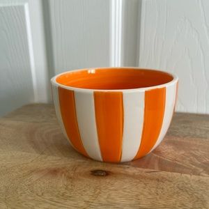 Orange and white striped bowl
